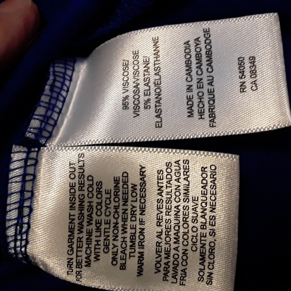 Anne Klein Pleated Front Jersey Top, vivid blue, Size M - Picture 4 of 5